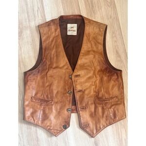 Vintage Rome Peabody Massachusetts Leather Vest Womenswear Brown